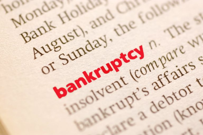 破产的字典定义