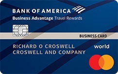 美国银行商业优势旅游奖励世界万事达信用卡
