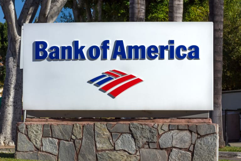 美国银行(Bank Of America)标志零售